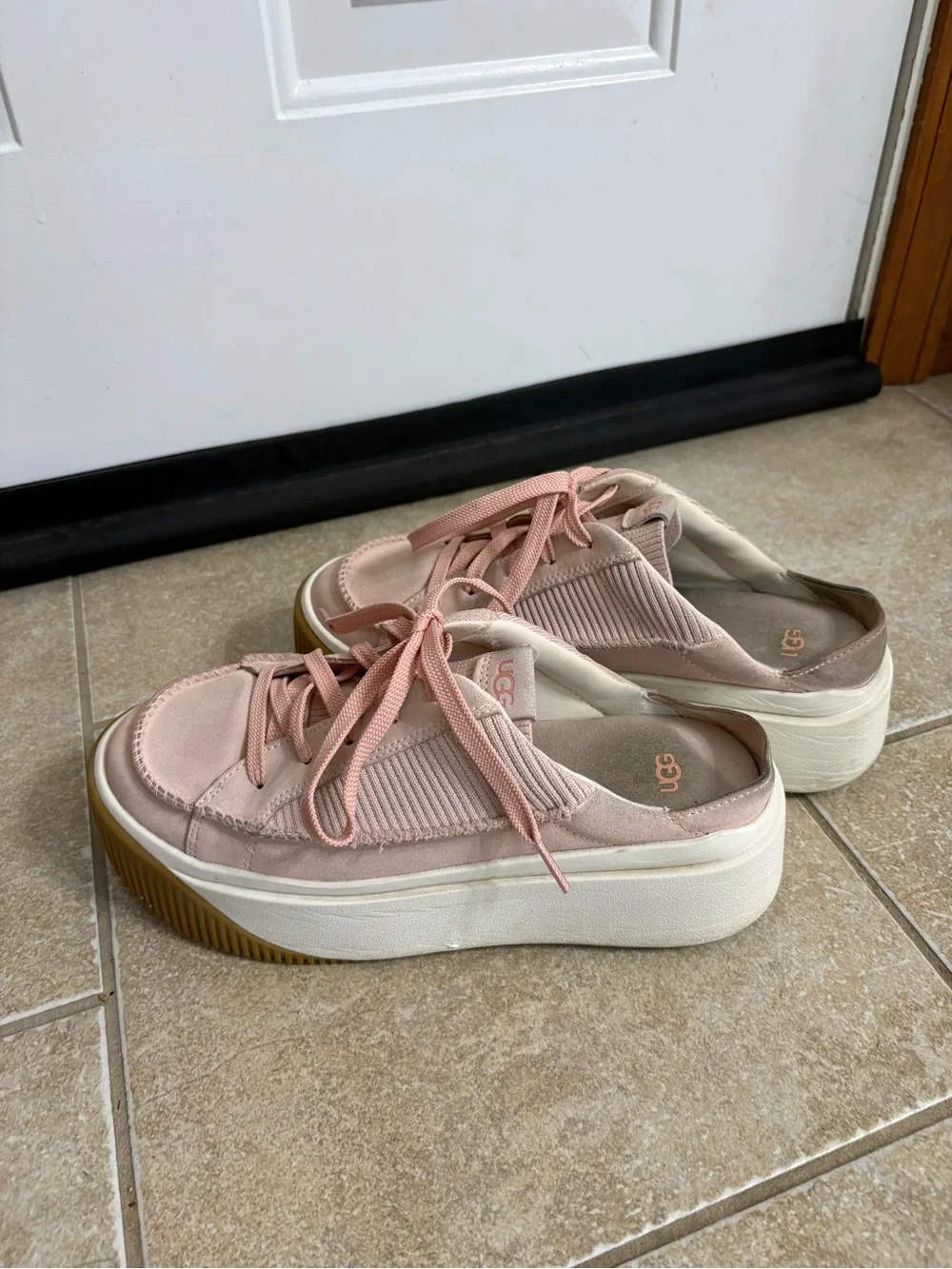 UGG Women’s Blush Pink Platform Sneakers with Gum Sole